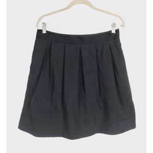 BCBGMAXZRIA Black Plated Mini Flare Skirt Mid Rise Women Size 6 Side Zip  251P